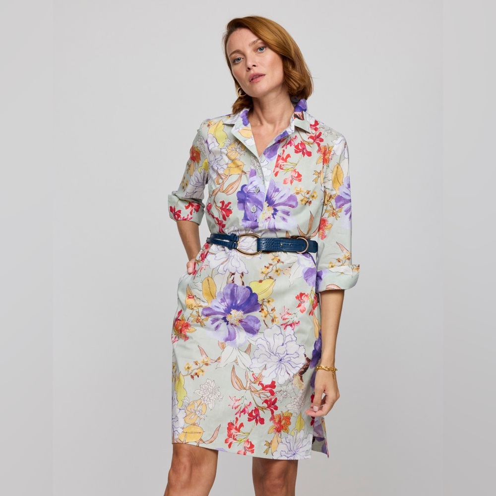 Hinson Wu Charlotte 3/4 Sleeve Watercolor Floral Dress, Current, Regular $350 - Picture 3 of 5